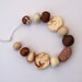 Beads, Ceramic Beads, 12 handmade beads, terracotta, white
