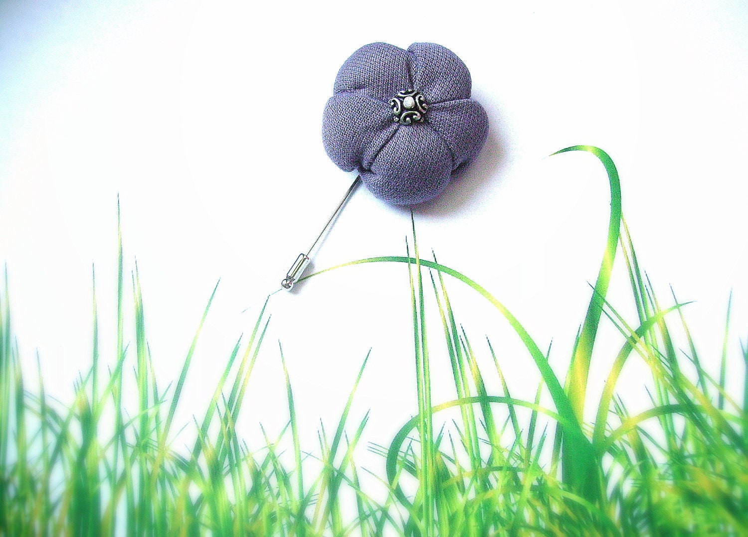 Lilac brooch Purple pin Fabric flower Lavender Dahlia - Ready to ship - Custom