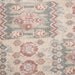 Aztec Fabric Cream Green Brown Zig Zag Geometric upholstery 4' 6" x 5'