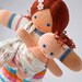 Babywearing Mommy Doll with a Baby Doll - knitted play dolls, attachment parenting, maternity, waldorf, baby sling
