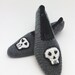 Fathers day, Gray white and black unisex skull slippers, home slippers, yoga, healthy skull shoes ,