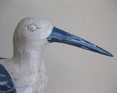Darling Wooden Blue and White Bird Pelican Decoration