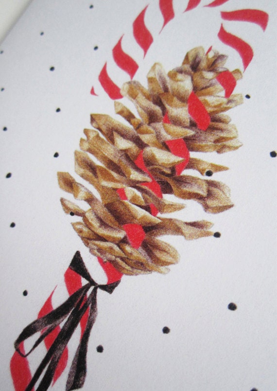 Candy-cane ribbon // Holiday card with envelope