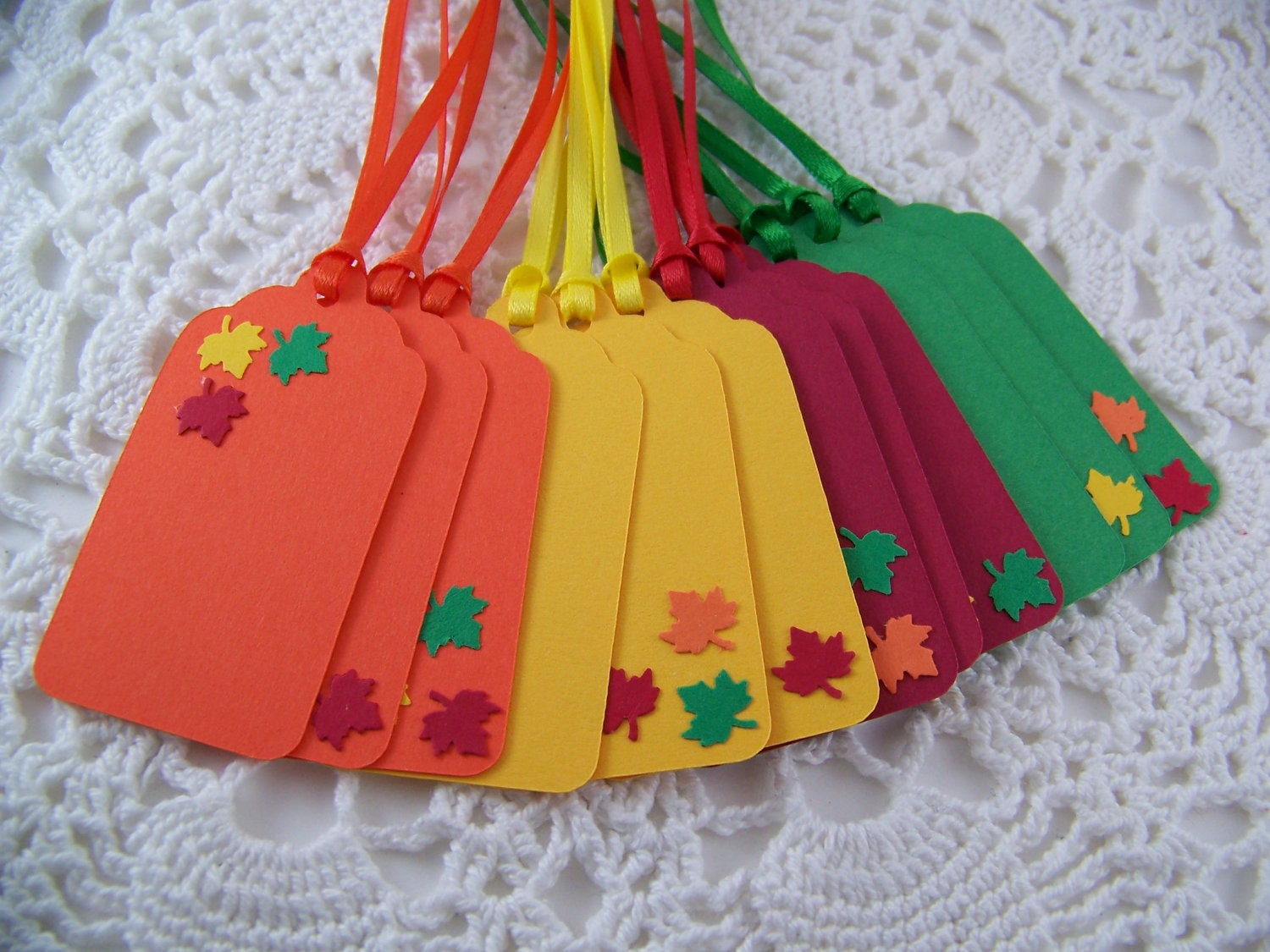 Fall Tags Autumn Leaves Gift Tag Party Favor Label - Set of 12