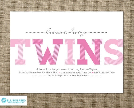 ... twin girls invitation printable baby shower twins printable pink boy