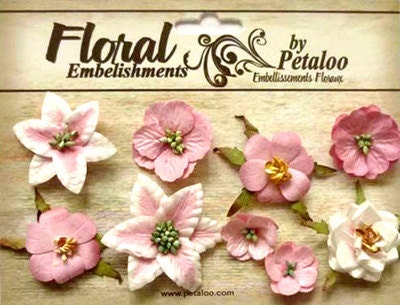 Petaloo Canterbury Collection Floral Embellishments Mini Pink