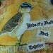 SALE Was 16.95 Now 12.95 - OOAK Mixed Media "Birds of a Feather Flock Together - Collage and Ink - Paper Bag Hang-Up