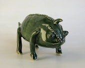 Ceramic Chameleon Sculpture, Handmade, Stoneware Art Figure