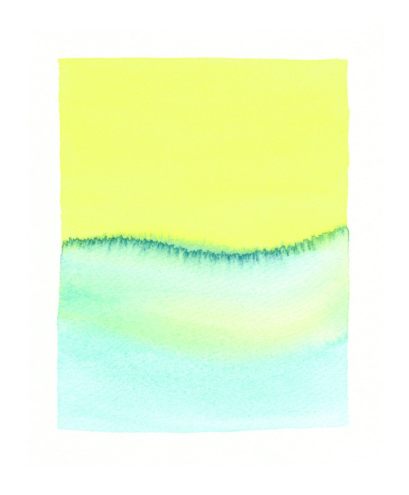 turquoise wave original watercolor painting