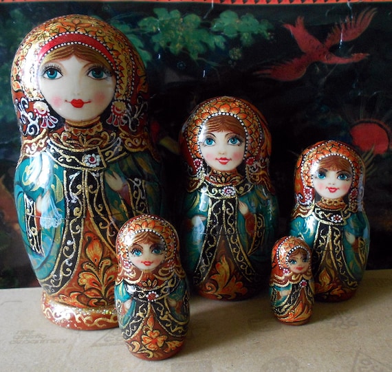 Author #39 s nesting dolls matryoshka with painting in by Artworkshop1 Author #39 s nesting dolls matryoshka with painting in by Artworkshop1
