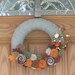 Grey Pumpkin Patch Wreath- Fall Wreath-Grey Yarn Wreath--Thanksgiving Wreath-Fall Decoration- Fall Decor- Felt Flower Pearl Yarn Wreath