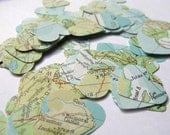 Buy 2 Get 1 FreeHeart Confetti - 250 Vintage World Atlas Map Confetti Hearts