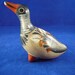 Vintage Mexican Folk Art Hand Crafted Clay Bird by V. Silva