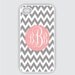 iPhone 4 Case - Pink Monogram on Grey Chevron  iPhone Case, iPhone 4s Case, Cases for iPhone 4, iPhone 4 Cover