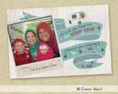 CAMPY CHRISTMAS - Holiday Photo Card - RV - camper - woodland - acorn - pine cone - personalized with photo