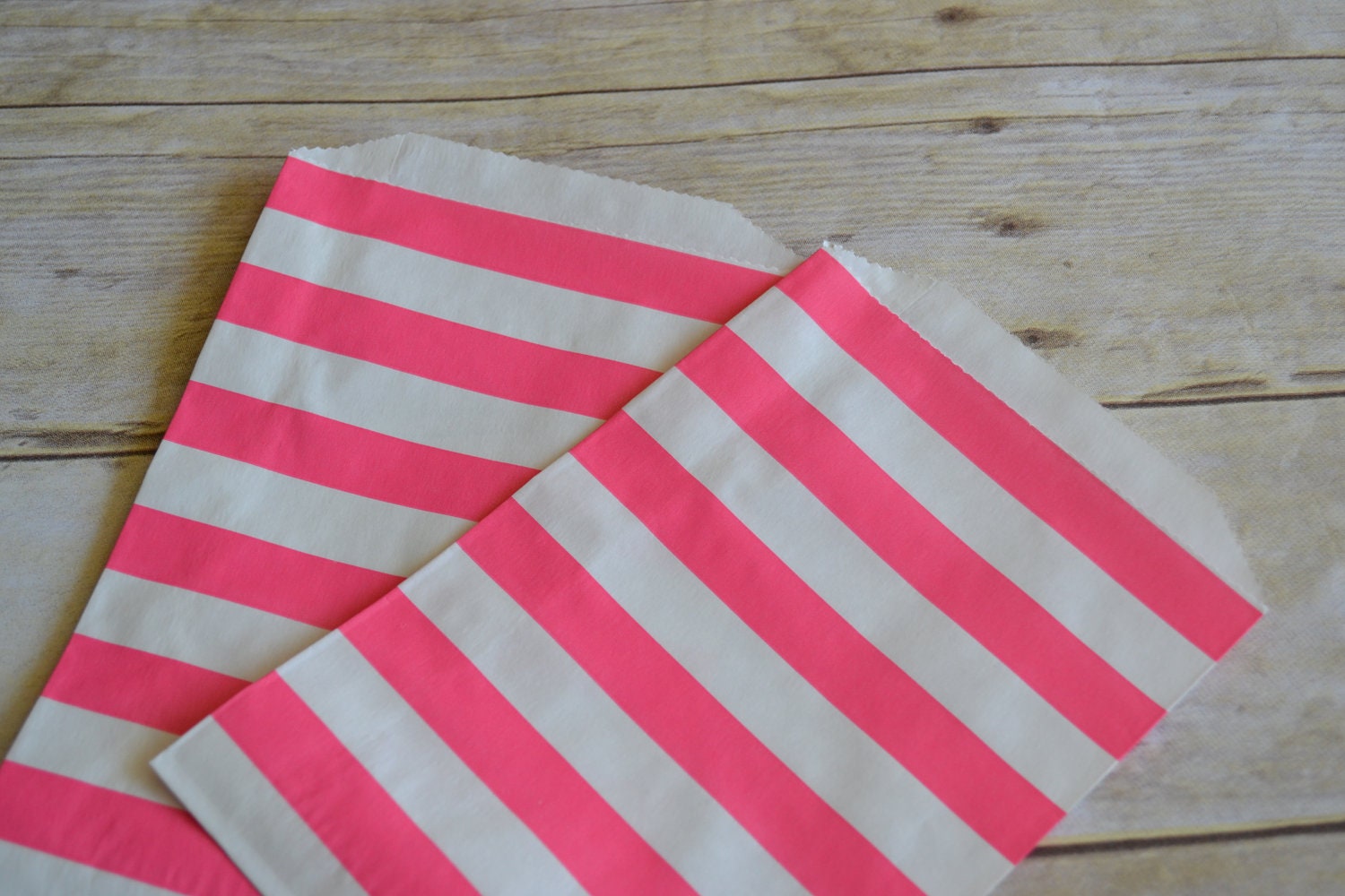 20 Hot Pink and White Striped Favor