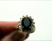Black and Yellow Vintage Rhinestone Ring