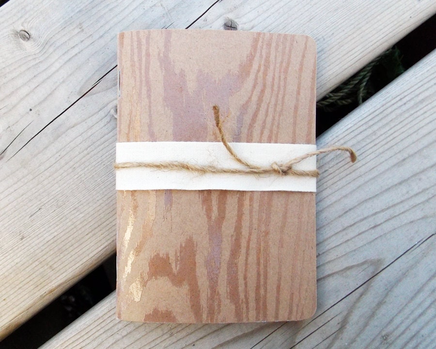 Handmade Mini Notebook - Field Journal - Art Journal - Blank - Sketchbook - 3.5x5 - Pocket - Kraft - Embossed Design