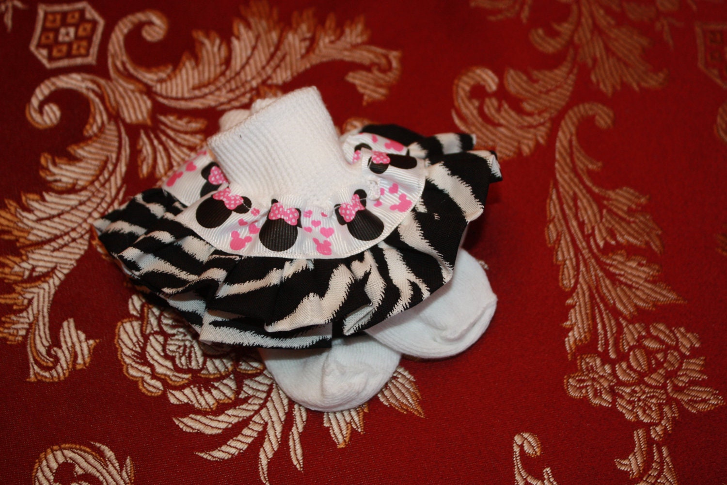 Zebra Pink Minnie Socks 6m - 5