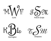 3 Initial Monogram Vinyl Decal (3")