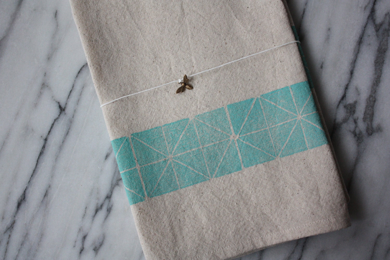 Geometric Dish Towel, Turquoise
