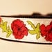 LAST ONE- Flower Dog Collar- Red Orange Poppies 1" Floral and Feminine