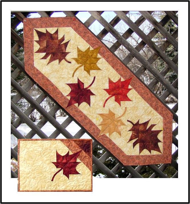 by table Falling Runner runner jbquiltdesigns Leaves Table placemats Placemats PDF and  &