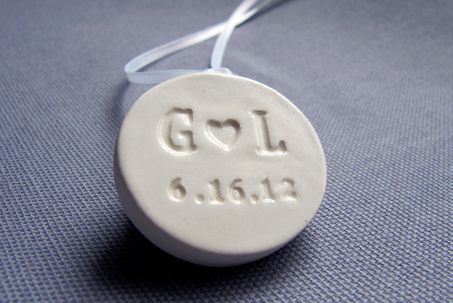 Personalized Wedding Bouquet Charm with Wedding Date & Initials - Gift Boxed
