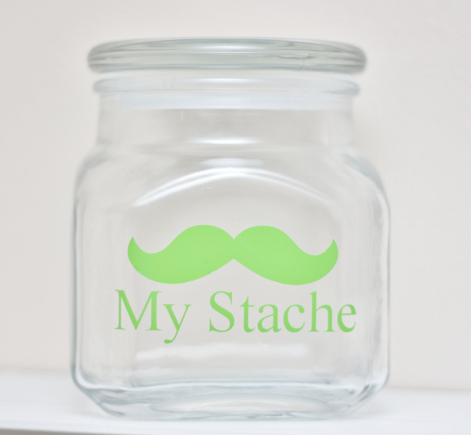 My Stache - Mustache Money Jar - LIME GREEN