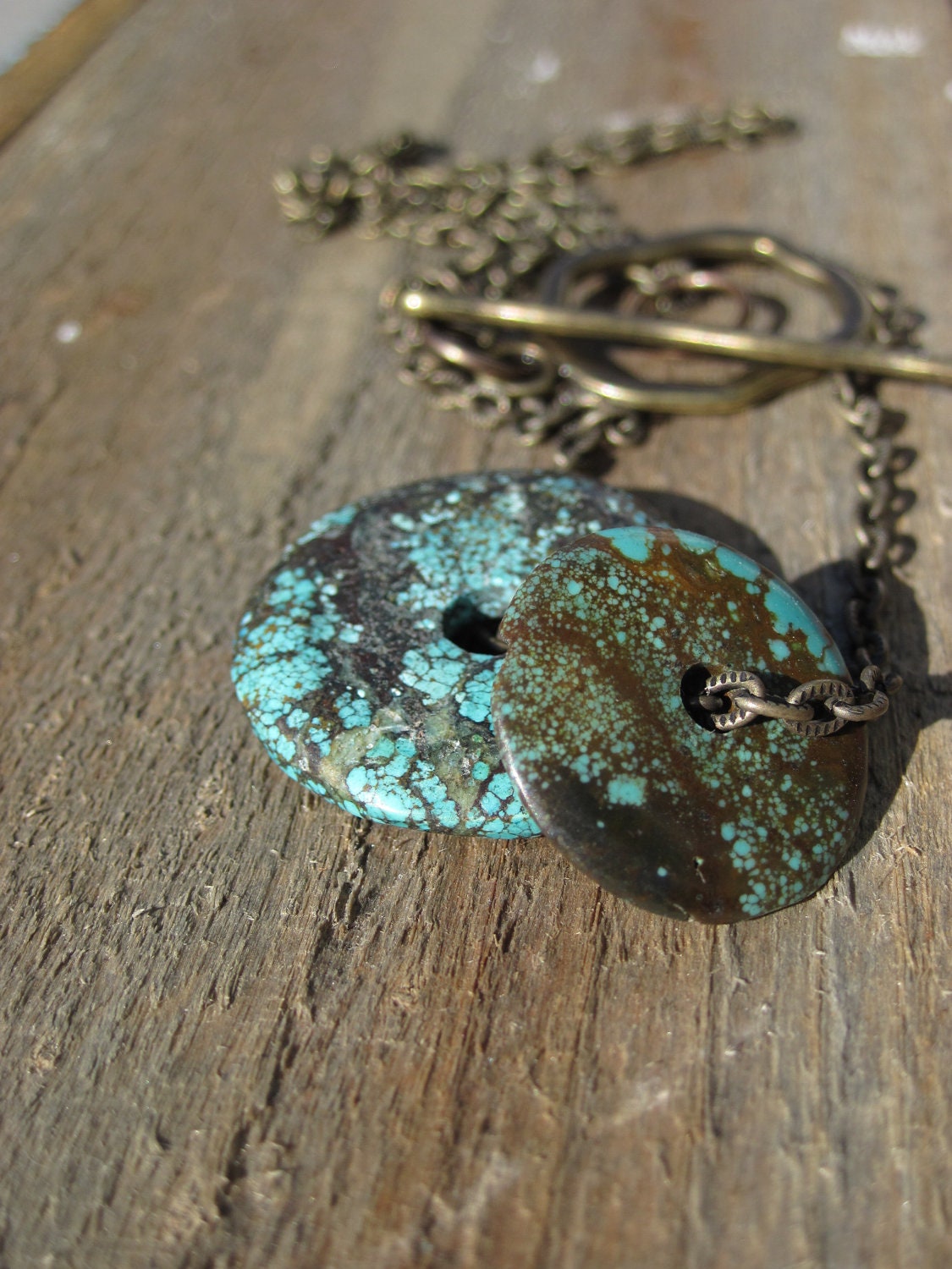 Simply Turquoise Necklace- Brass and Turquosie Bohemian neckwear