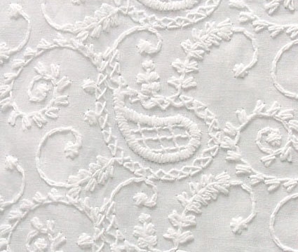 Embroidered Cotton Fabric White On White Or You Can Dye It