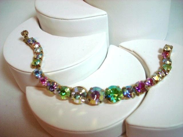 Pastel Rhinestone Bracelet Vintage - Irridescent 1399ag-012312000