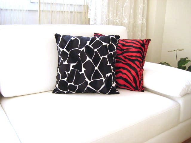 Black Pillow Cover - Velvet Black and White Pillow Cover with Animal Print - 18x18" - Gift for Her, for Mom - Ready to Ship Decor