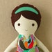 Fabric Doll Rag Doll with Shiny White Boots