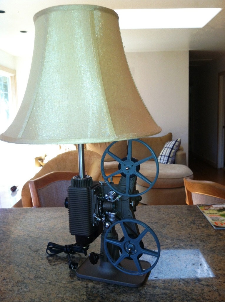 Vintage 8mm Film Projector Table Lamp by