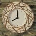 ON SALE. Natural Wood Web on White Framed Round Clock