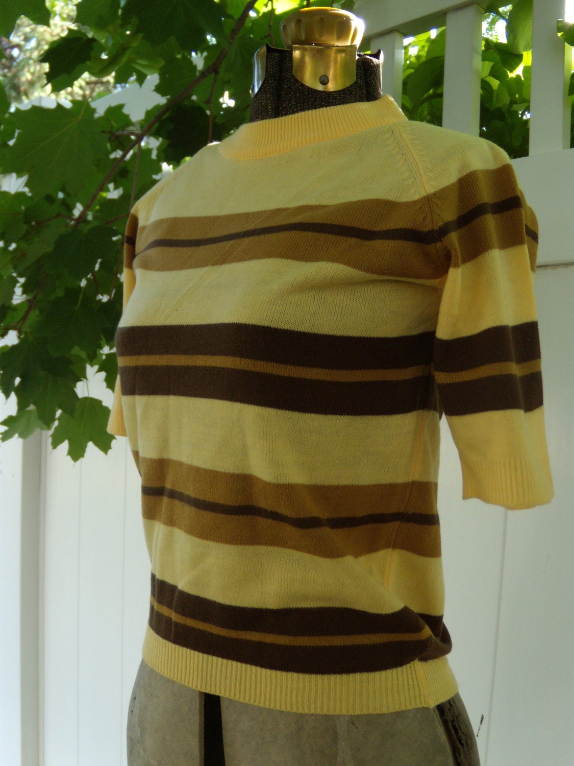 CHARLIE BROWN Vintage 1950's Striped Acrylic Sweater Sz. S