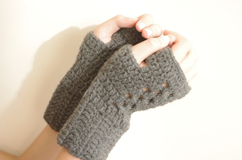 WINTER Gray  Fingerless Gloves ,Knitting Pattern, Hand Arm Warmers,Winter Accessories, Fall Fashion,Mittens,Holiday accessories