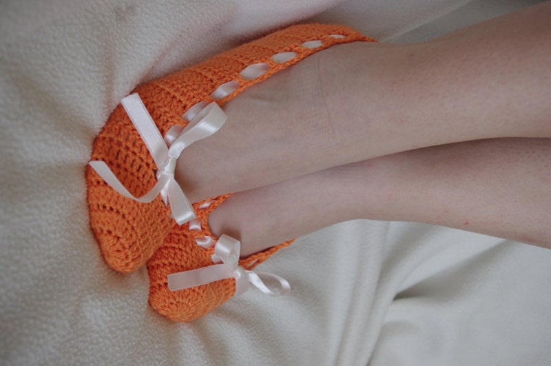 Bridal wedding dance shoes slippers Cream orange  Bridal Party Bridesmaid