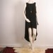 Black dress high low mullet asymmetrical upcycled cocktail bohemian vintage maxi women size S or M small medium
