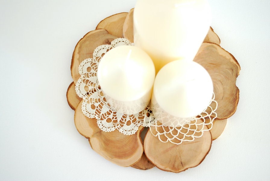 Juniper wood coaster- Weddings Decoration Candle holder Kitchen utensil Coaster Trivet-Natural wood