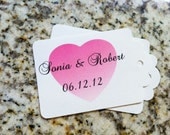 Wedding Favor Gift Tag (set of 50) - Heart, Names, Date
