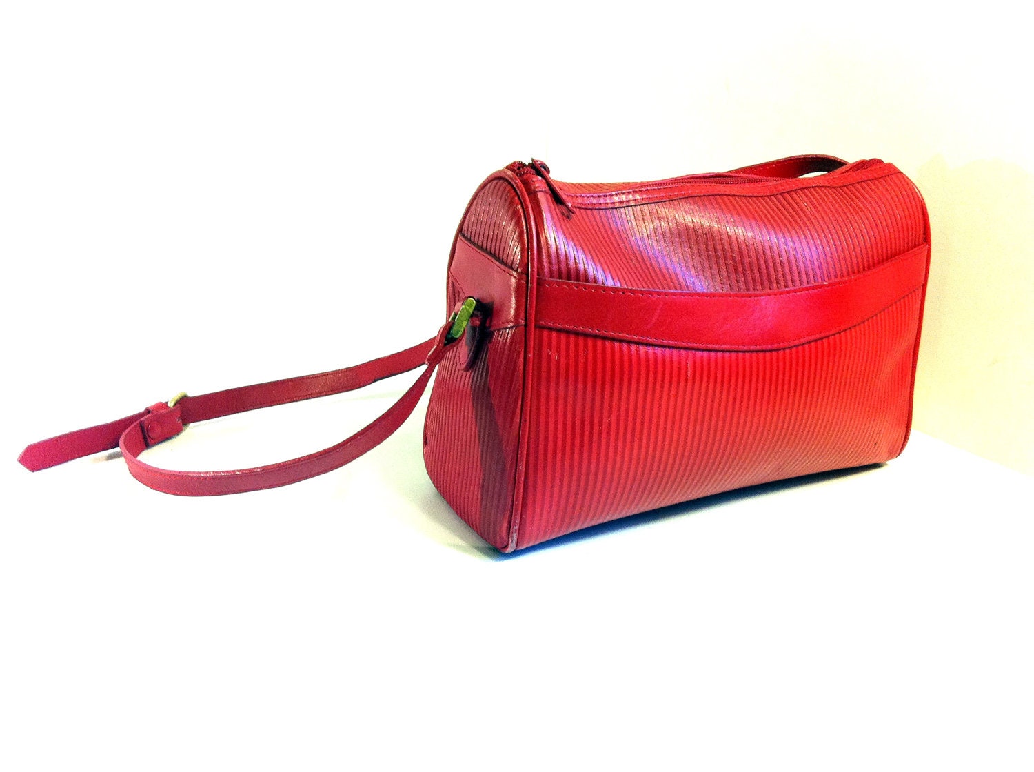 Cherry Red Vegan Crossbody Speedy Bag