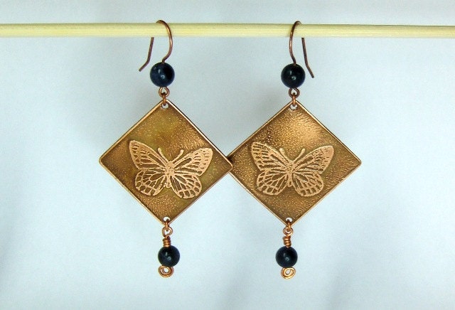 Sodalite & Butterfly Earrings