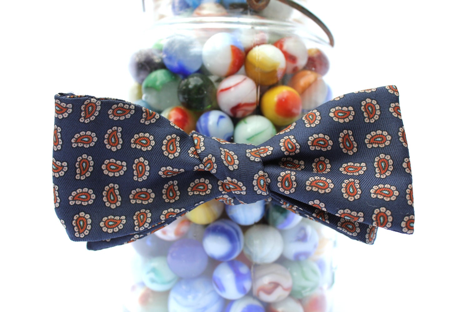 Dapper Paisley Bow Tie, Vintage Self Tie J. Press Butterfly