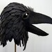 Hand Made to Order: Hand felted Raven animal mask / head dress suitable for performace, dance or theatre