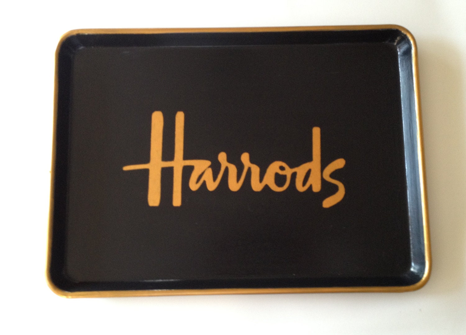 L gold Harrods inspired black serving tray