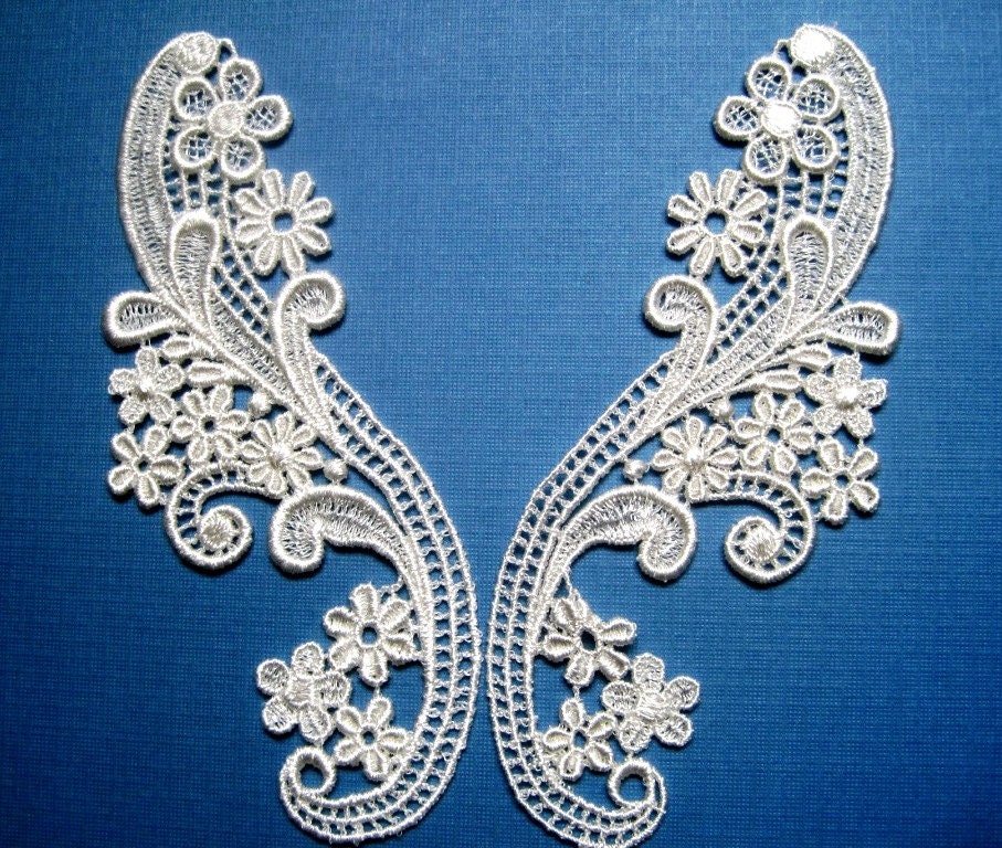 Victorian Venice Lace Appliques, Ivory, x 2, For Romantic & Victorian Crafts