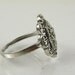 Filigree Silver Deco Ring with Diamond Chip