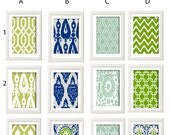 Vintage / Modern inspired Art Prints Collection - Pick Any (3)  Three Any color 5x7 Print - Featured in Navy Greens Cream (UNFRAMED)